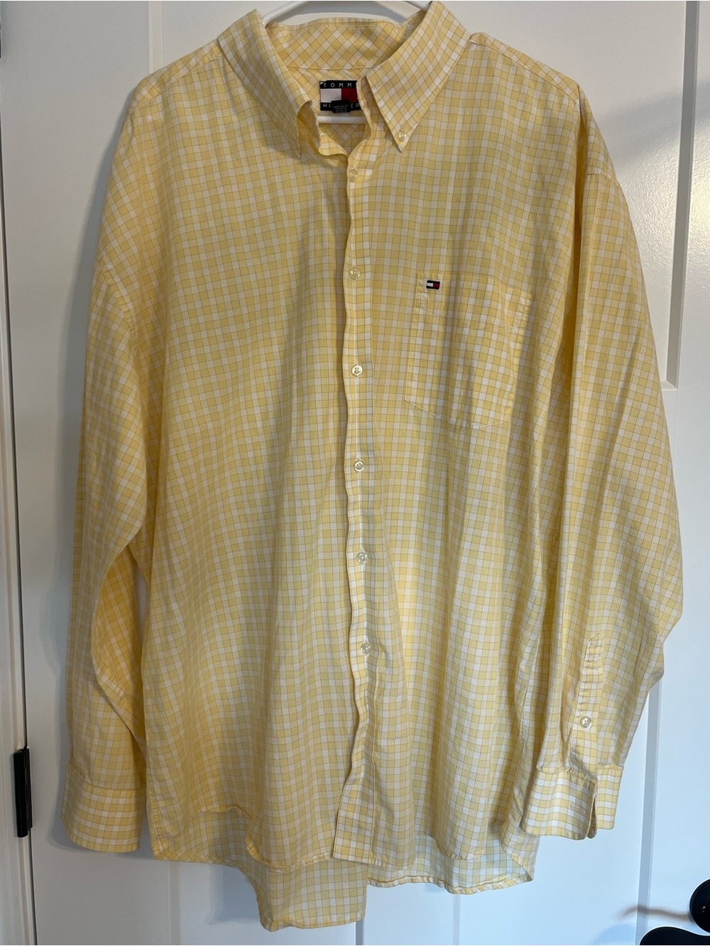 Tommy Hilfiger Men’s Gingham Check Button Down Eclectic Grandpa (XXL)